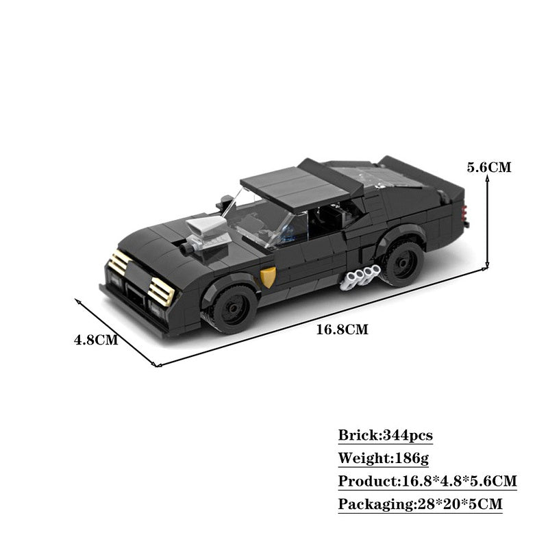 Post-Apocalyptic V8 Interceptor Muscle Car Building Kit | Compatible MOC - 3
