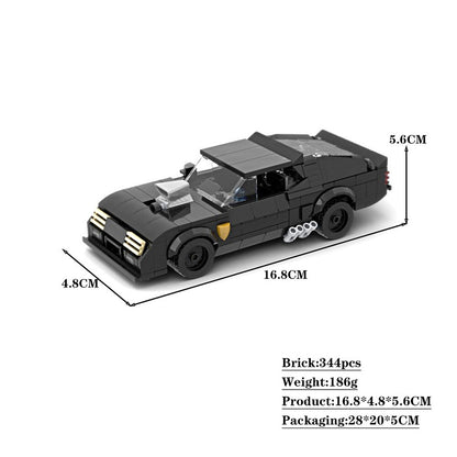 Post-Apocalyptic V8 Interceptor Muscle Car Building Kit | Compatible MOC - 3