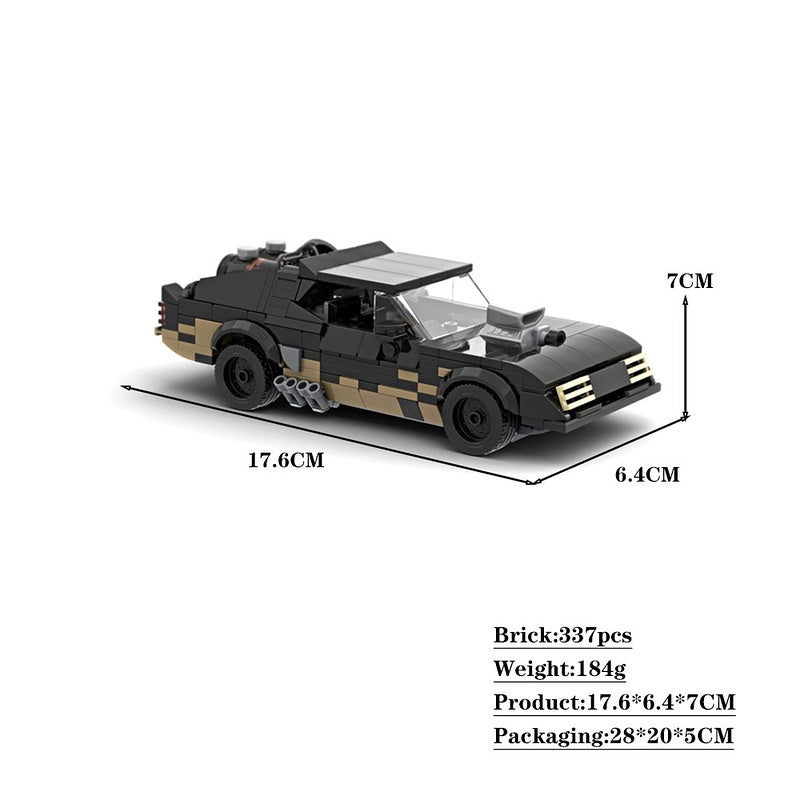 Post-Apocalyptic V8 Interceptor Muscle Car Building Kit | Compatible MOC - 6
