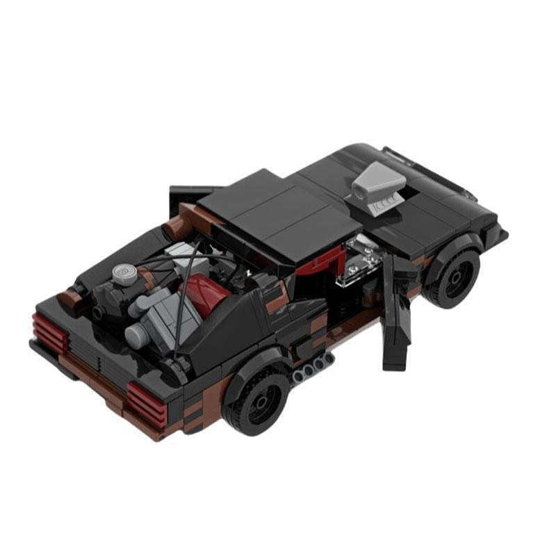 Post-Apocalyptic V8 Interceptor Muscle Car Building Kit | Compatible MOC - 8