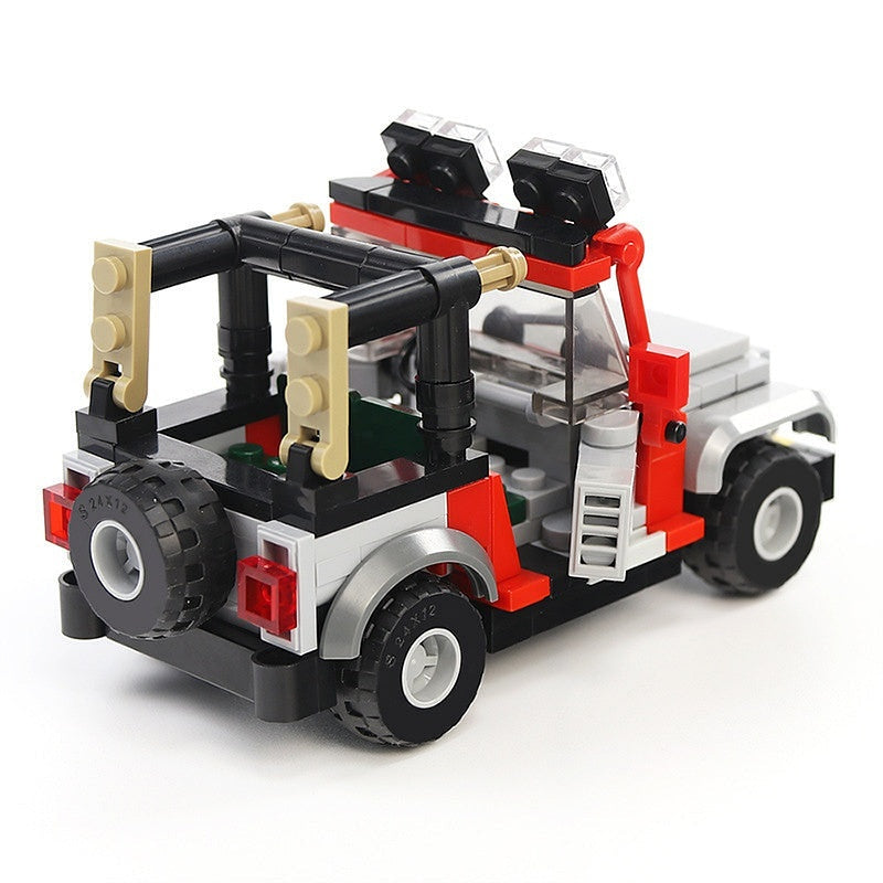 Prehistoric Safari Off-Road Jeep MOC Building Kit | Dinosaur Adventure Vehicle - 4