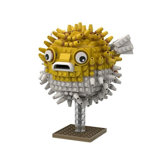 Pufferfish MOC Animal Model Building Kit | Ocean Wildlife Display - 1
