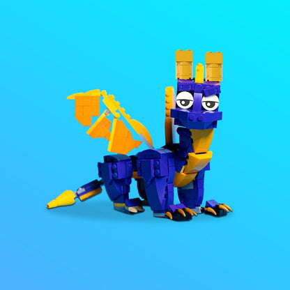 Purple Mythical Dragon MOC Building Kit | Fantasy Creature Figure - 2