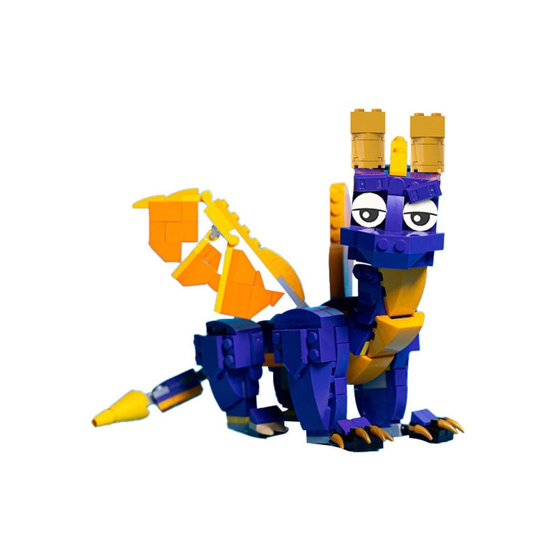 Purple Mythical Dragon MOC Building Kit | Fantasy Creature Figure - 5