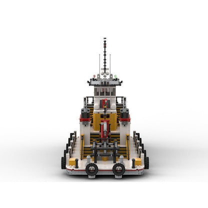 Pusher Barge Tug MOC Building Kit | 2454PCS River Transport Model - 3