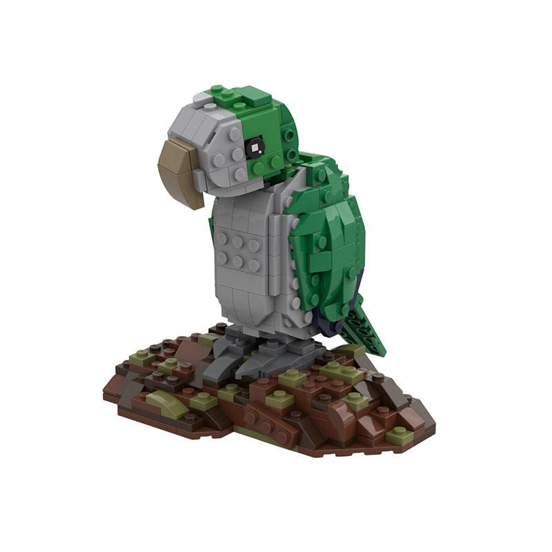 Quaker Parrot MOC Building Kit | Parrot Bird Model With Display Stand - 1