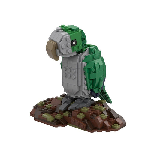Quaker Parrot MOC Building Kit | Parrot Bird Model With Display Stand - 1