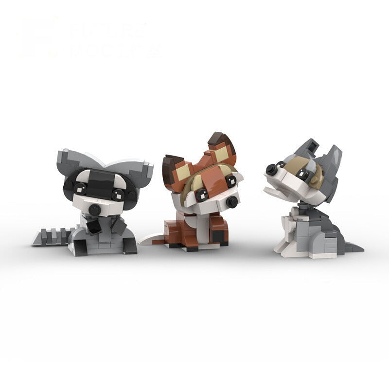 Raccoon Fox Wolf MOC Animal Figures Building Kit | Wildlife Collection - 2