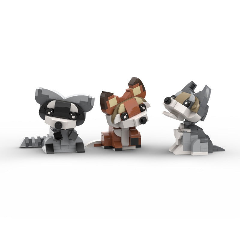 Raccoon Fox Wolf MOC Animal Figures Building Kit | Wildlife Collection - 3