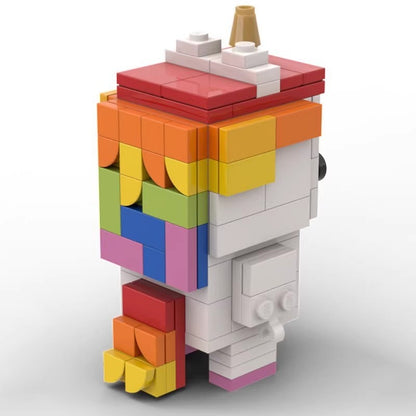 Rainbow Unicorn Fantasy Pony BrickHeadz Building Kit | LEGO-Compatible MOC - 4