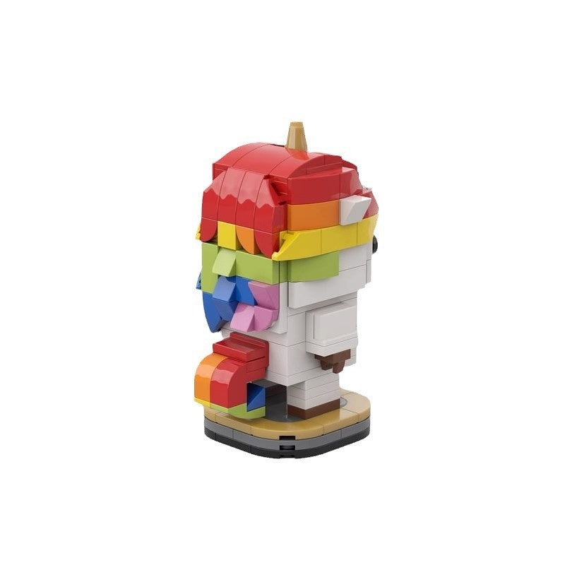 Rainbow Unicorn Fantasy Pony BrickHeadz Building Kit | LEGO-Compatible MOC - 5