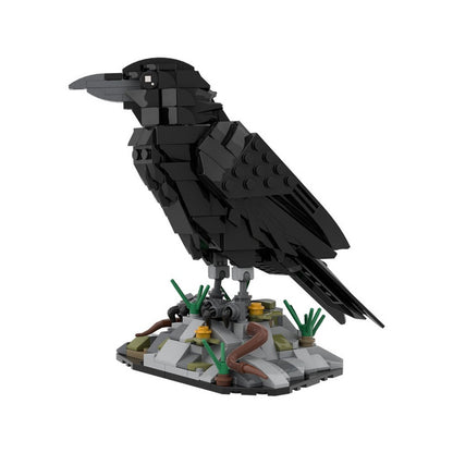 Raven MOC Building Kit | Dark Wildlife Bird Display Model Kit - 1