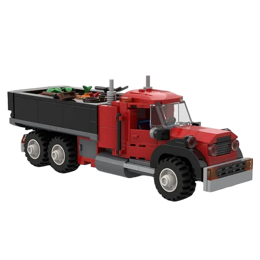 Red 6-Wide Farm Cargo Truck MOC Building Kit - 1