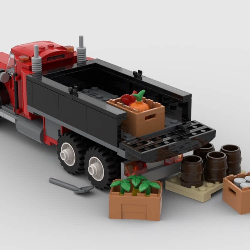 Red 6-Wide Farm Cargo Truck MOC Building Kit - 2
