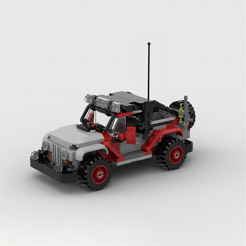 Red & Gray Classic Off-Road 4x4 MOC Building Kit - 3