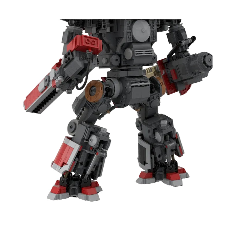 Red & White Gothic Heavy Knight Mech MOC Building Kit - 3
