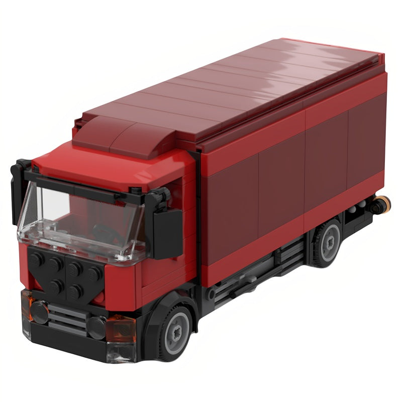 Red Cab-Over Box Delivery Truck MOC Building Kit - 1