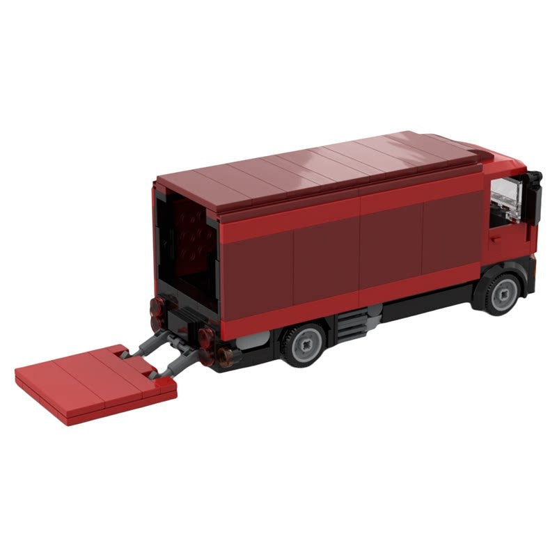 Red Cab-Over Box Delivery Truck MOC Building Kit - 4
