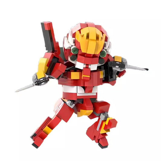 Red Cybernetic Mecha Building Kit | LEGO-Compatible MOC - 1