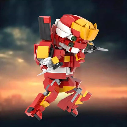 Red Cybernetic Mecha MOC Building Kit | Futuristic Robot Figure Model - 5