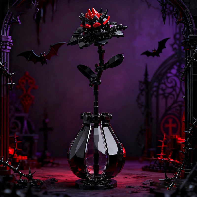 Red Dahlia MOC Building Kit | Botanical Flower Display Model - 4