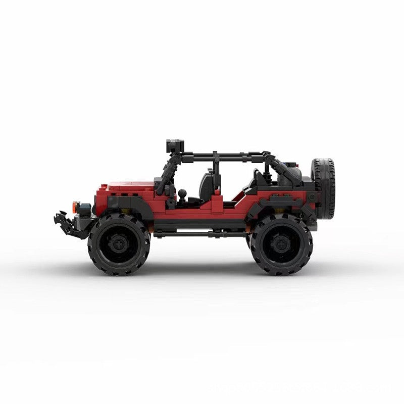Red Off-Road 4x4 Crawler Building Kit | LEGO-Compatible MOC - 3
