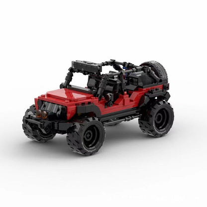 Red Off-Road 4x4 Crawler MOC Building Kit | Adventure Vehicle Model - 1
