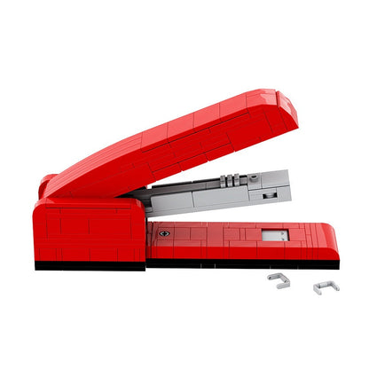 Red Office Stapler MOC Building Kit | Creative Desk Display Model - 4