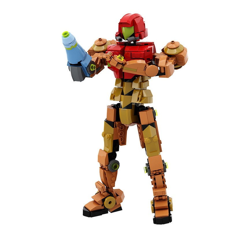 Red Power Armor Space Hunter Figure MOC Building Kit - 3