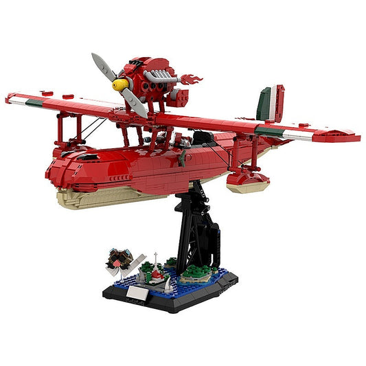 Red Seaplane MOC Building Kit | Civilian Aircraft Display Model - 1