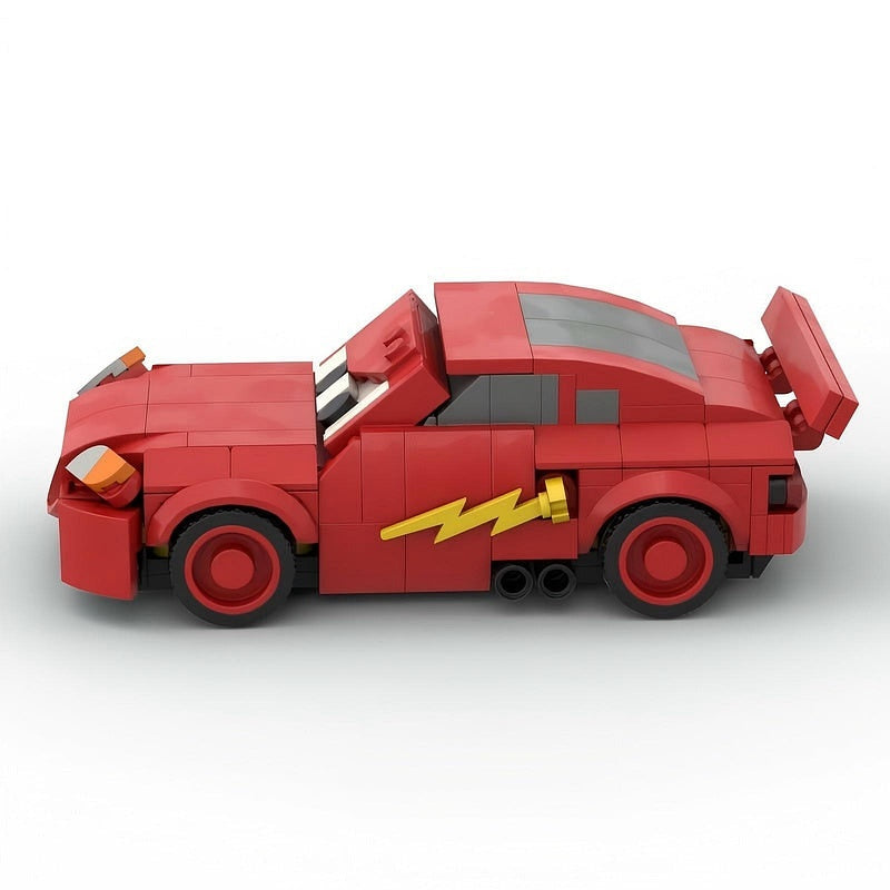 Red Stock Car MOC Building Kit | Animated Style Racing Vehicle Model - 2