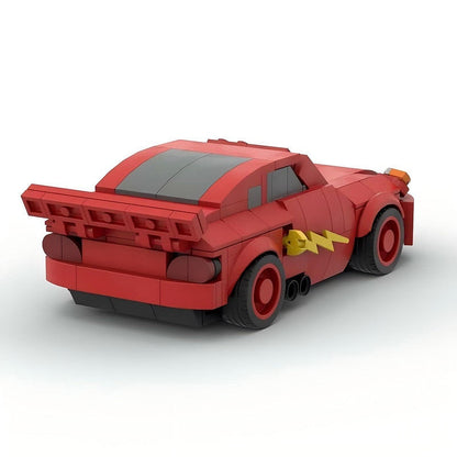 Red Stock Car MOC Building Kit | Animated Style Racing Vehicle Model - 4