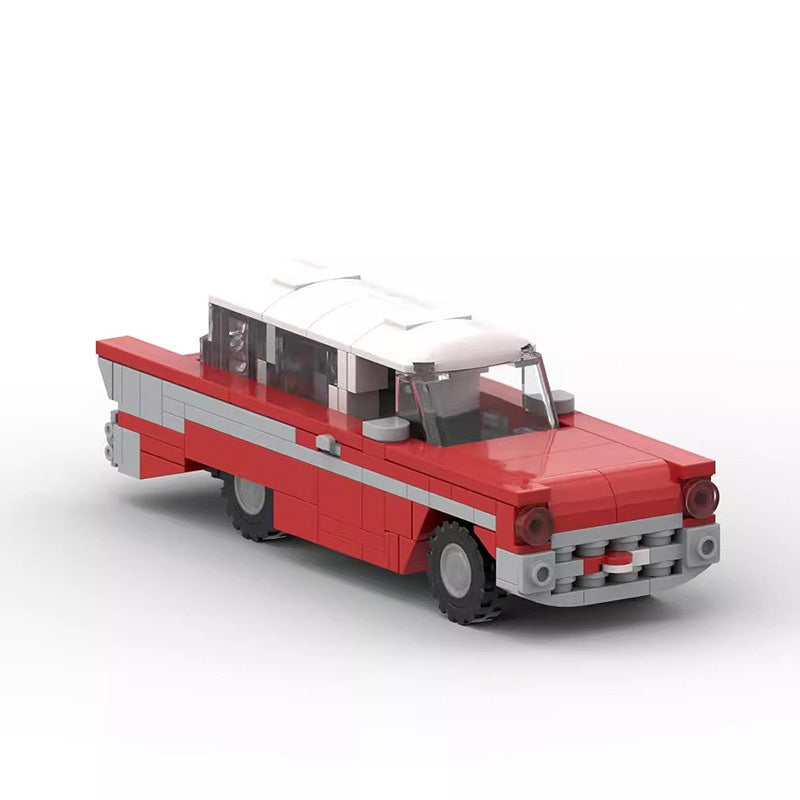 Retro 1957 Vintage Station Wagon Building Kit | 6-Wide LEGO-Compatible MOC - 4