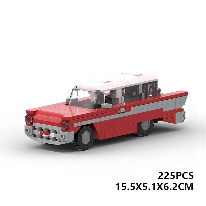 Retro 1957 Vintage Station Wagon Building Kit | 6-Wide LEGO-Compatible MOC - 6