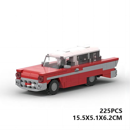 Retro 1957 Vintage Station Wagon Building Kit | 6-Wide LEGO-Compatible MOC - 6