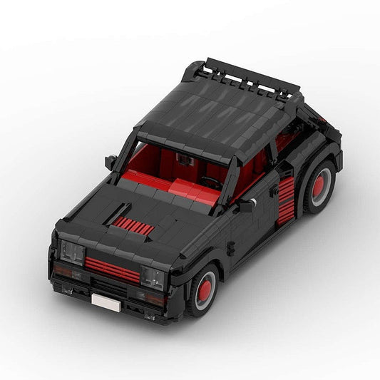 Retro 1980s French Turbo Rally Hatchback MOC Building Kit | Vintage Sports Car - 1