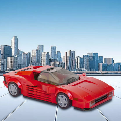 Retro 1980s Italian Sports Car Building Kit | 8-Wide LEGO-Compatible MOC - 1