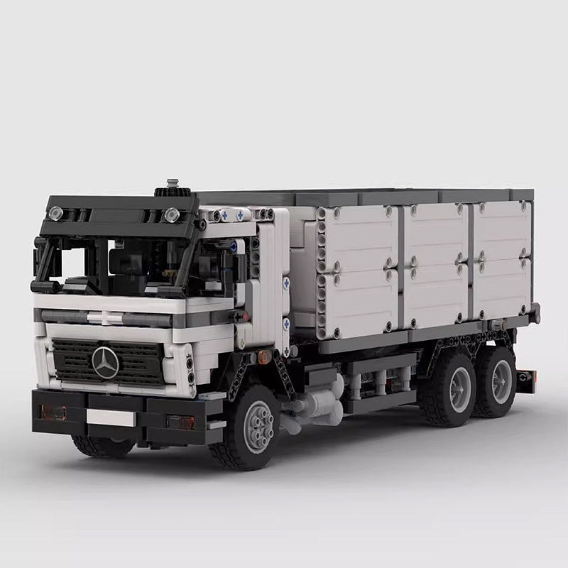 Retro 3-Axle Hookloader Truck MOC Building Kit | Cargo Vehicle - 3