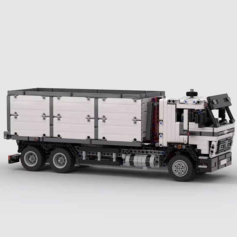 Retro 3-Axle Hookloader Truck MOC Building Kit | Cargo Vehicle - 4