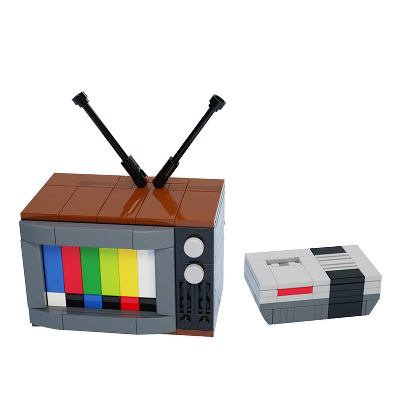 Retro 8-Bit Game Console & CRT TV Building Kit | LEGO-Compatible MOC - 1