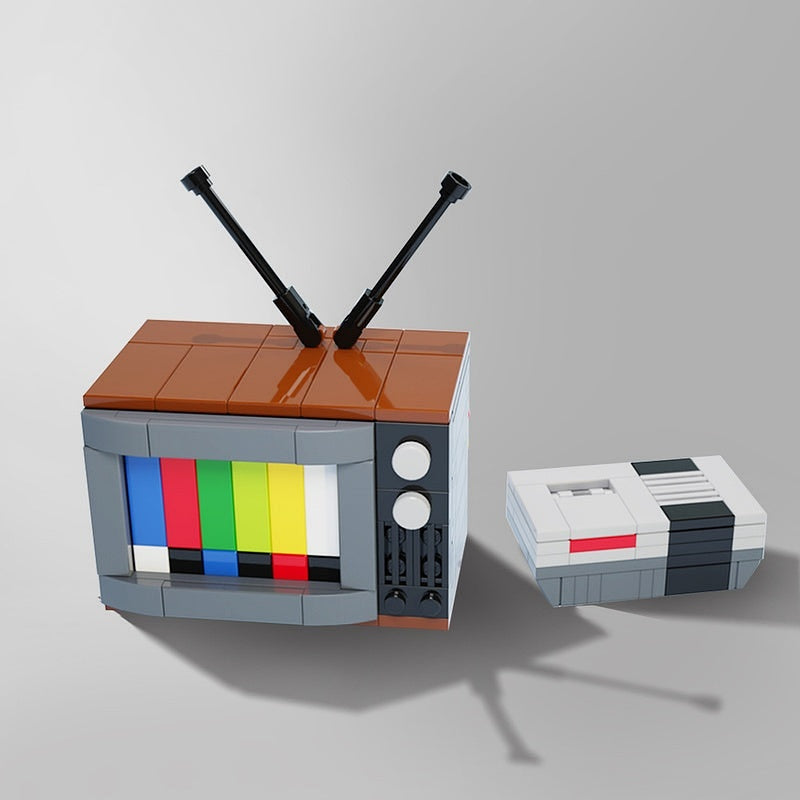 Retro 8-Bit Game Console & CRT TV MOC Building Kit | Vintage Display - 2