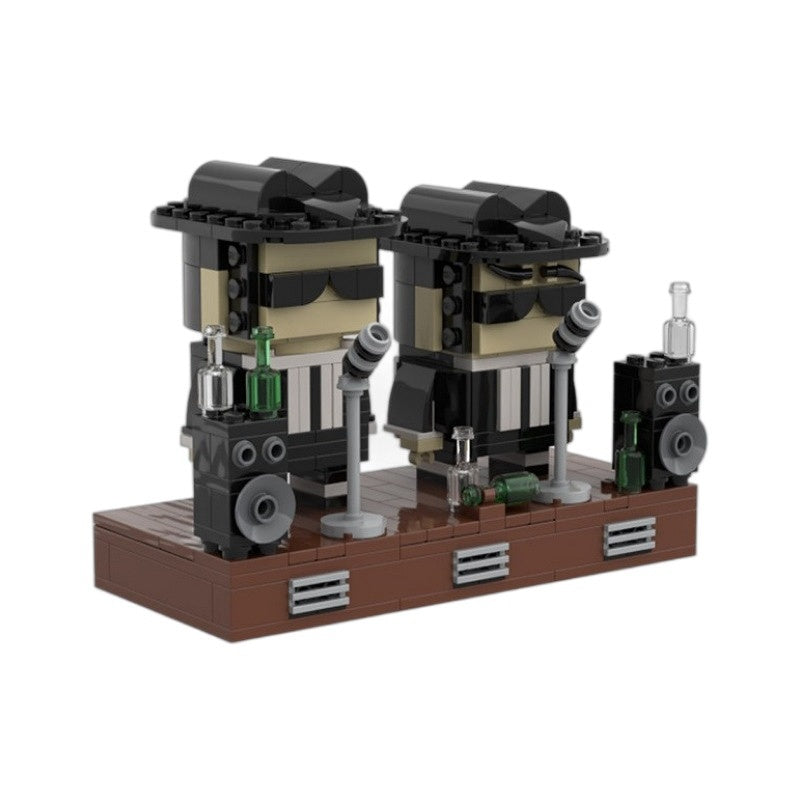 Retro 80s Blues Musicians BrickHeadz Building Kit | LEGO-Compatible MOC - 4