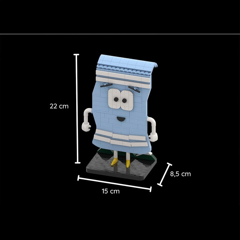 Retro Adult Animation Blue Towel Brickheadz Building Kit | LEGO-Compatible MOC - 4