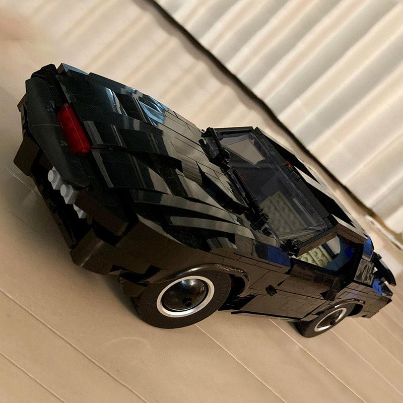 Retro AI Futuristic Black Pursuit Sports Car Building Kit | LEGO-Compatible MOC - 4