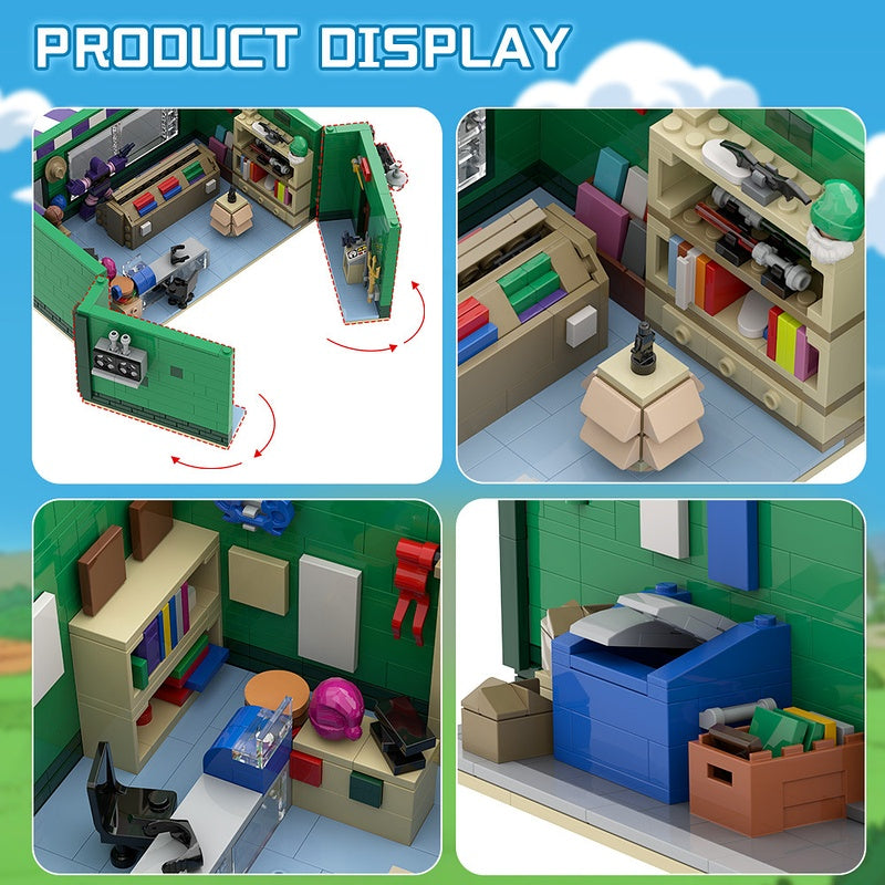 Retro Animated Comic Card Shop Modular Building Kit | LEGO-Compatible MOC - 3