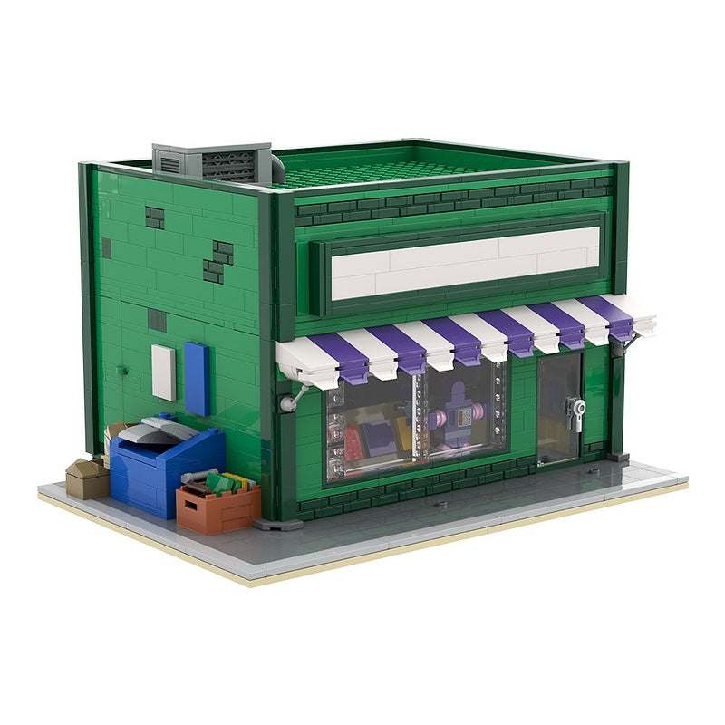 Retro Animated Comic Card Shop Modular Building Kit | LEGO-Compatible MOC - 4