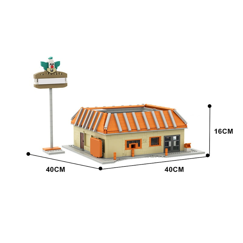 Retro Animated Sitcom Burger Restaurant Building Kit | LEGO-Compatible MOC - 4