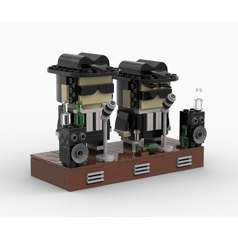 Retro Blues Musician Cube Character MOC Building Kit | Vintage Figure - 1