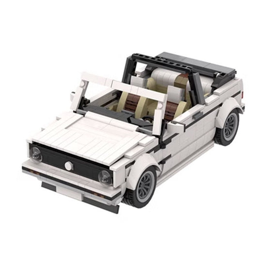  Retro Cabriolet MK1 Style Vintage Compact Convertible Building Kit | LEGO-Compatible MOC - 1