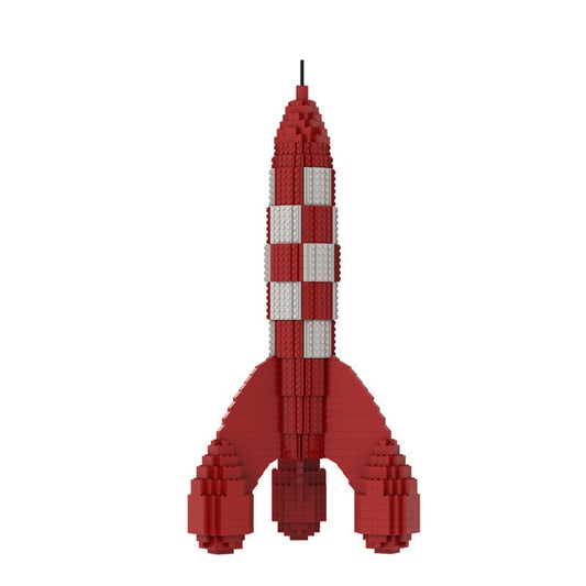 Retro Comic Moon Rocket Building Kit | LEGO-Compatible MOC - 2